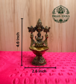 Premium Brass Perumal Vilakku with Lakshmi 4.6 Inch