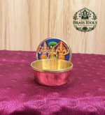 Brass Kumkum Pot Meenakshi Thirukalyanam 2 Inch