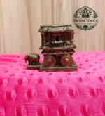 Premium Brass Hampi Stone Chariot Miniature 2.2 Inch
