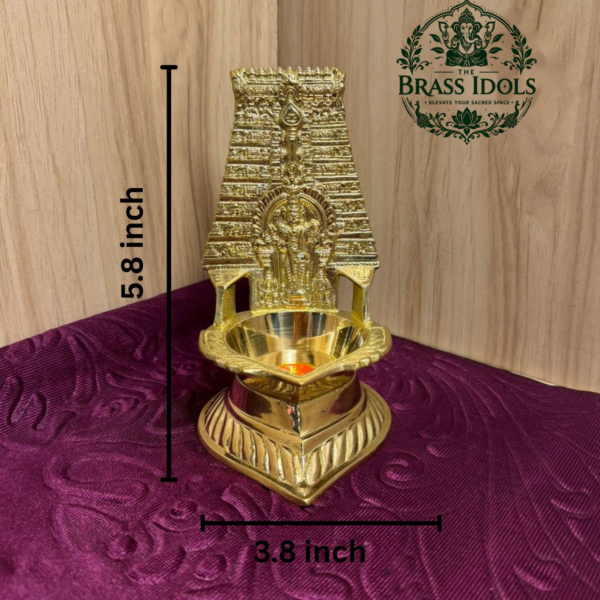 Brass Thiruchendur Murugan Gopuram Vilakku 5.8 Inch