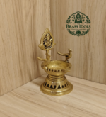 Brass Murugan with Peacock Diya 5 Inch