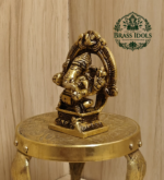 Brass Mini Ganesha Idol With Arch 2.5 Inch