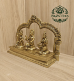 Brass Ayyanar with Poorna & Pushkala Statue 7.6 Inch