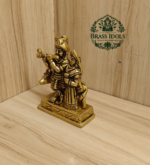Brass Radha Krishna with Cow Idol 3.2 Inch