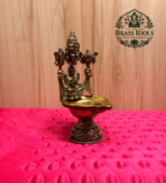Premium Brass Perumal Vilakku with Lakshmi 4.6 Inch
