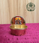 Brass Kumkum Pot Madurai Meenakshi Amman 2 Inch