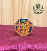 Brass Kumkum Pot Meenakshi Thirukalyanam 2 Inch
