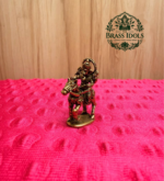 Brass Miniature Ganesha Riding a Horse 1.4 Inch