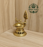 Brass Murugan with Peacock Diya 5 Inch