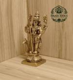 Brass Lord Murugan Peacock Idol 4.5 Inch