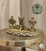 Premium Brass Shankh Chakra Namah Idol 1.5 Inch