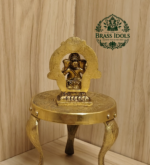 Brass Mini Ganesha Idol With Arch 2.5 Inch
