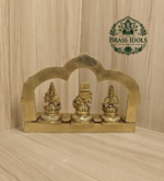 Brass Ayyanar with Poorna & Pushkala Statue 7.6 Inch
