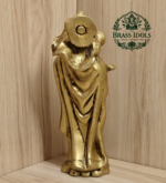 Brass Mother Mary with Baby Jesus Statue 7 Inch