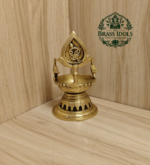 Brass Murugan with Peacock Diya 5 Inch