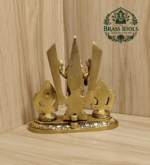 Brass Shankh Chakra Stand with Perumal Idol 4.7 Inch