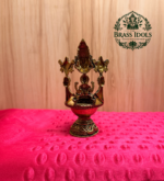 Premium Brass Perumal Vilakku with Lakshmi 4.6 Inch
