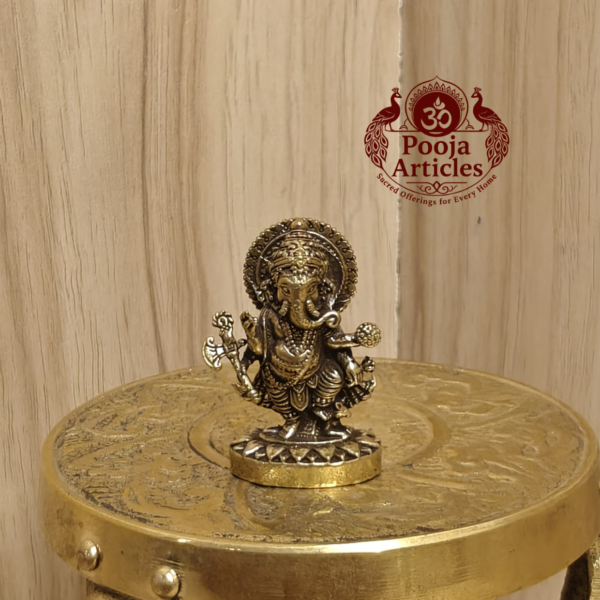 Miniature Brass Ganesh Murti 1.3 Inch