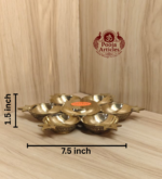 Brass Murugan Shatkona Deepam 7.5 Inch - Image 2