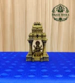 Premium Brass Saraswathi Devi Temple Mandap 3.5 Inch
