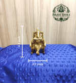 Brass Lord Ganesha on Rocking Chair Statue 4.5 Inch - Image 2