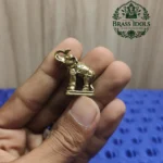 Miniature Brass Elephant Idol 1.1 Inch