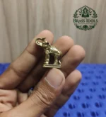 Miniature Brass Elephant Idol 1.1 Inch