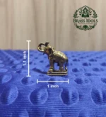 Miniature Brass Elephant Idol 1.1 Inch - Image 2