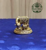 Premium Brass Kamadhenu Cow and Calf Idol 1.1 Inch - Image 4