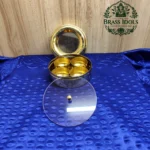 Brass Masala Box with Glass Lid and 4 Inner Cups 4.2 Inch