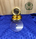 Brass Masala Box with Glass Lid and 4 Inner Cups 4.2 Inch