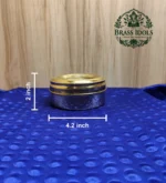 Brass Masala Box with Glass Lid and 4 Inner Cups 4.2 Inch - Image 2