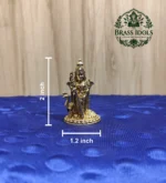 Miniature Brass Murugan Idol with Thiruvachi 2 Inch - Image 2