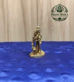 Miniature Brass Murugan Idol with Thiruvachi 2 Inch - Image 4