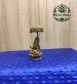 Premium Brass Mahalakshmi Idol with Chattra Umbrella 4.5 Inch - Image 3