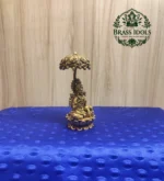 Premium Brass Mahalakshmi Idol with Chattra Umbrella 4.5 Inch - Image 4