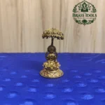Premium Brass Lakshmi Idol with Umbrella 2.1 Inch