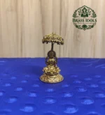 Premium Brass Lakshmi Idol with Umbrella 2.1 Inch
