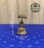 Premium Brass Lakshmi Idol with Umbrella 2.1 Inch - Image 2