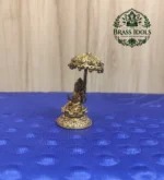 Premium Brass Lakshmi Idol with Umbrella 2.1 Inch - Image 3