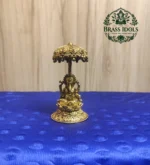 Premium Brass Vinayagar Idol with Umbrella 2.1 Inch