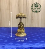 Premium Brass Vinayagar Idol with Umbrella 2.1 Inch - Image 2