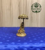 Premium Brass Vinayagar Idol with Umbrella 2.1 Inch - Image 3