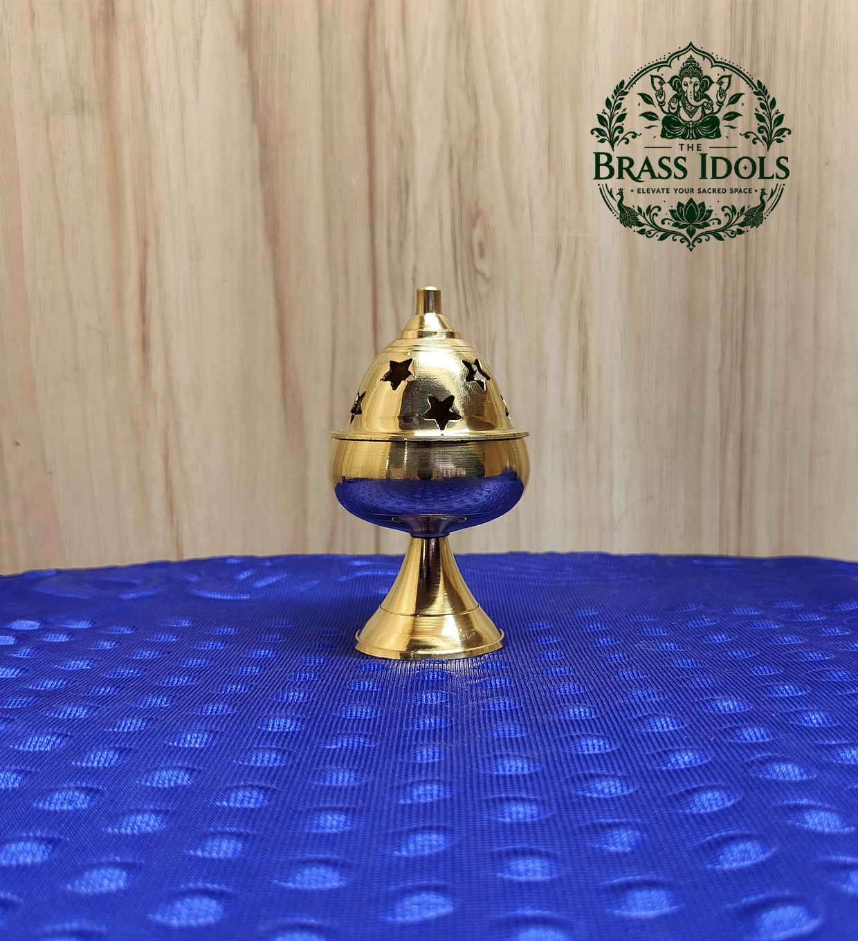 IMG20260826114900 Brass Apple Deepam With Stand 4 Inch - Image 1