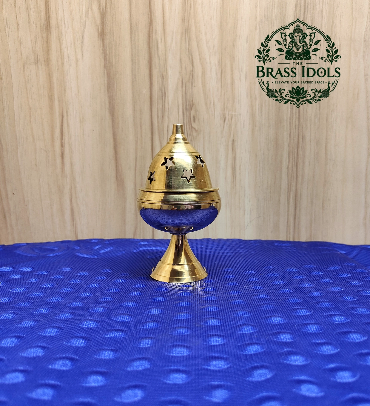 IMG20260826114942 Brass Apple Deepam With Stand 4.2 Inch - Image 1