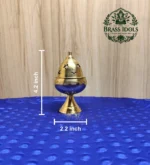Brass Apple Deepam With Stand 4.2 Inch - Image 2