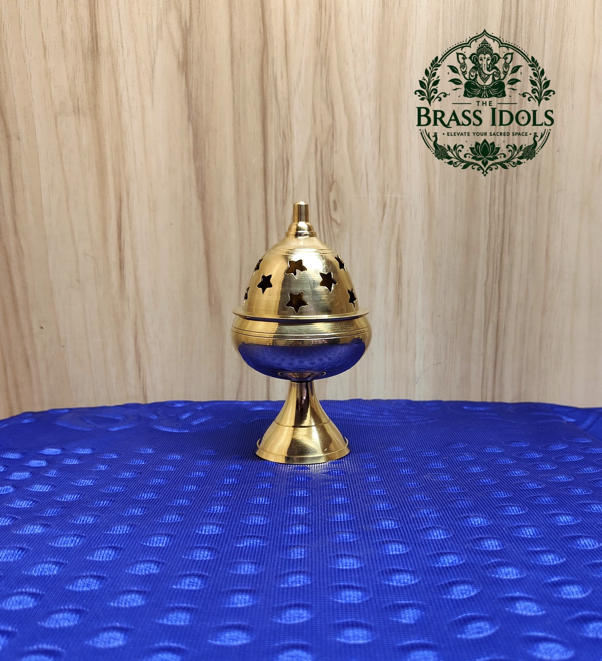 IMG20260826115008 Brass Apple Deepam With Stand 4.8 Inch - Image 1