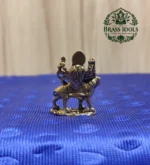 Brass Miniature Goddess Durga Idol 1.2 Inch - Image 5