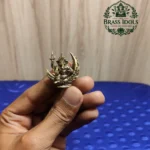 Miniature Brass Chandrama Ganesha Statue 1.2 Inch