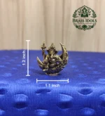 Miniature Brass Chandrama Ganesha Statue 1.2 Inch - Image 2